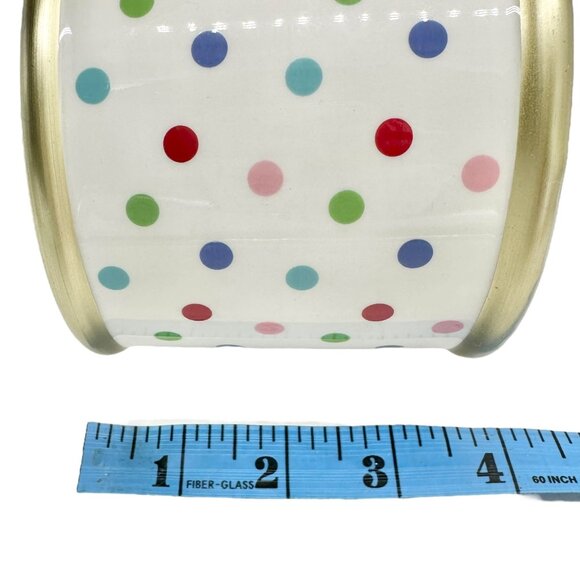 H For Happy Merry Merry Polka Dot Ceramic Serving Set 2 Plates 1 Tray 1 Canister - Picture 11 of 15